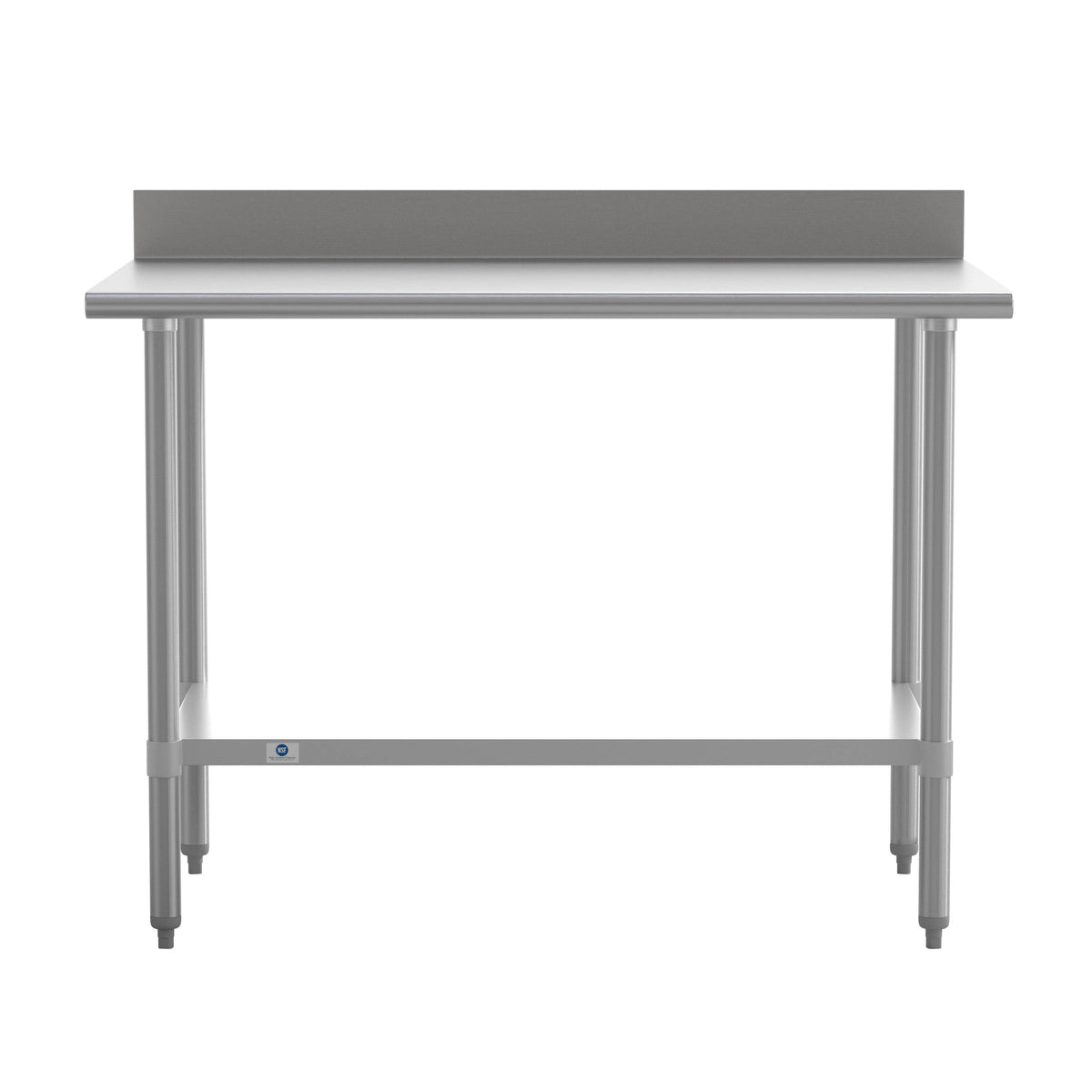 48"W x 30"D x 39.25"H |#| Commercial Stainless Steel Kitchen Prep and Work Table with Shelf and Backsplash