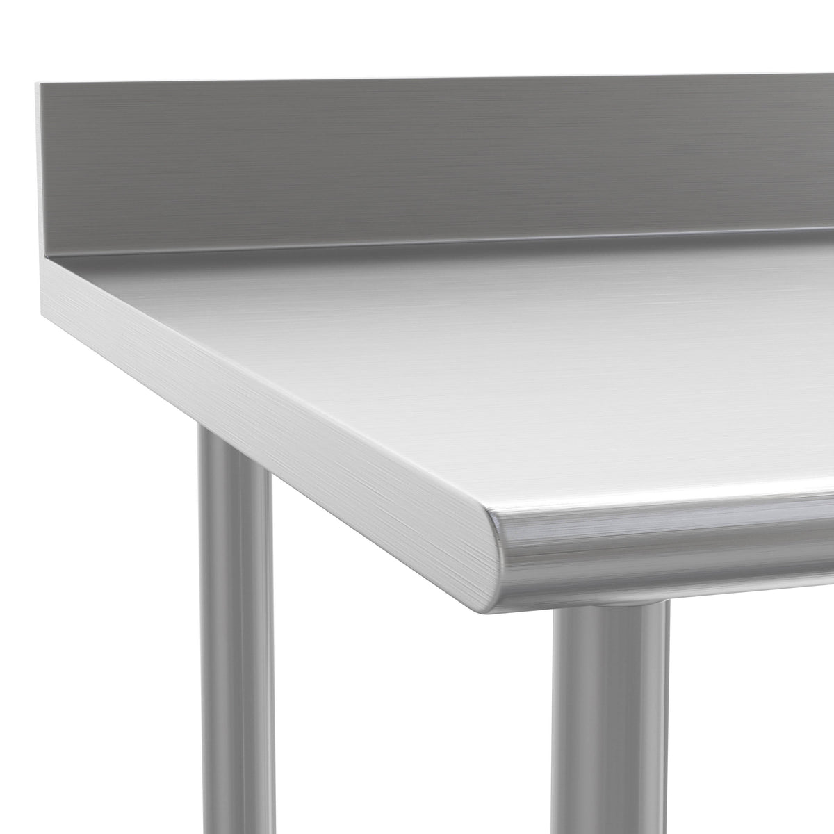 72"W x 30"D x 39.25"H |#| Commercial Stainless Steel Kitchen Prep and Work Table with Shelf and Backsplash