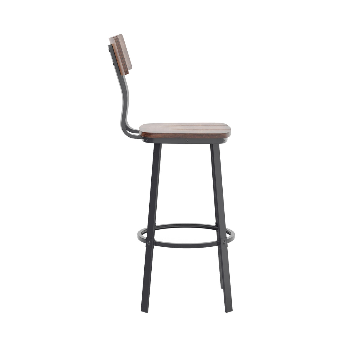 Antique Copper |#| Ant Copper Restaurant Barstool with Wood Seat & Back & Gray Powder Coat Frame