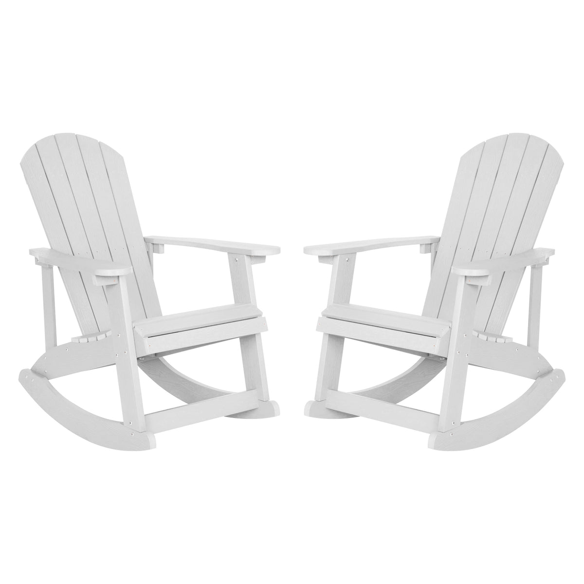 White |#| Adirondack Poly Resin Rocking Chairs for Indoor/Outdoor Use in Navy - 2 Pack