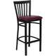 Burgundy Vinyl Seat/Black Metal Frame