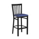 Blue Vinyl Seat/Black Metal Frame
