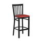 Red Vinyl Seat/Black Metal Frame