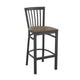 Antique Copper Wood Seat/Black Metal Frame