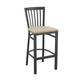 Antique White Wood Seat/Black Metal Frame