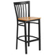 Natural Wood Seat/Black Metal Frame
