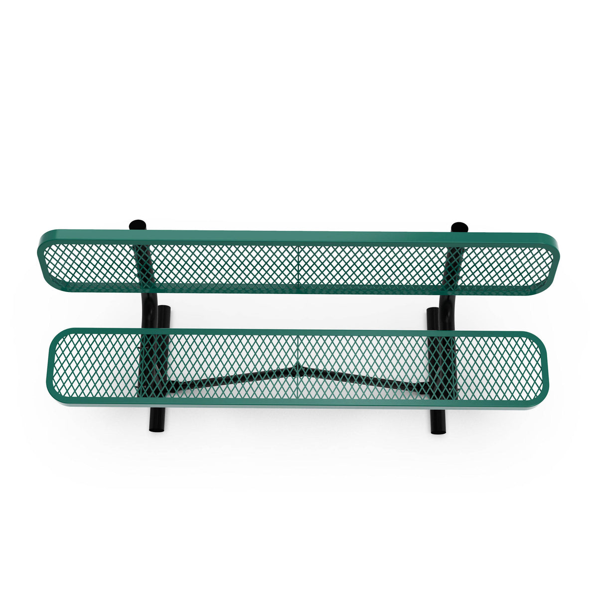 Green |#| Commercial Grade 6' Expanded Mesh Metal Outdoor Bench with Anchors in Green