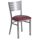 Burgundy Vinyl Seat/Silver Frame