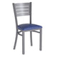 Blue Vinyl Seat/Silver Frame