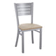 Antique White Wood Seat/Silver Frame