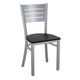 Black Wood Seat/Silver Frame
