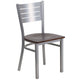 Walnut Wood Seat/Silver Frame
