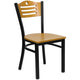 Natural Wood Back/Natural Wood Seat/Black Metal Frame