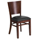 Black Vinyl Seat/Walnut Wood Frame