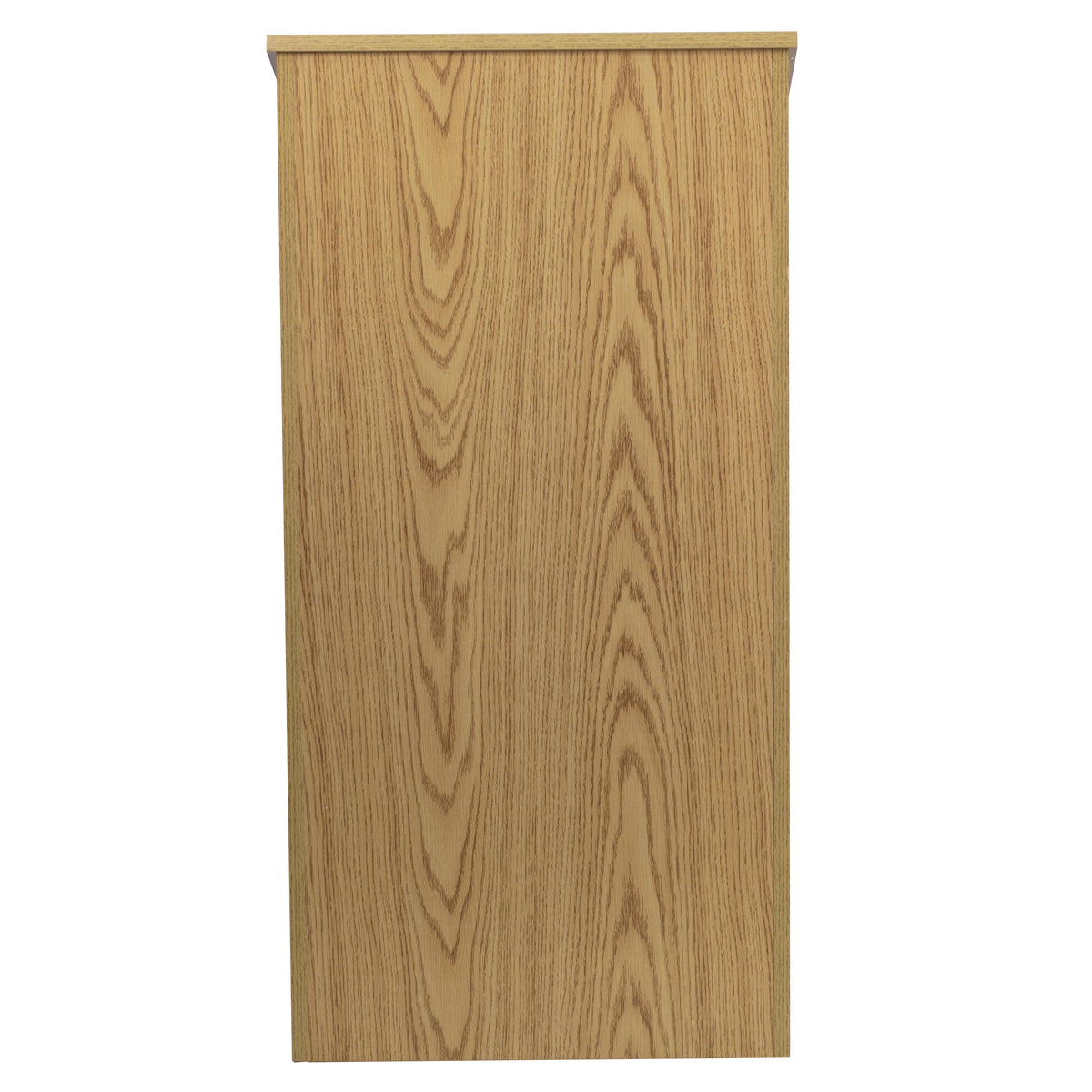 Oak |#| Stand-Up Wood Lectern in Oak with Adjustable Shelving and Slanted Top