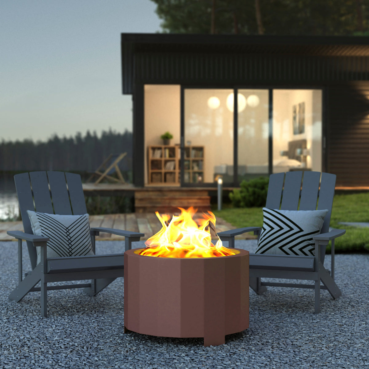 Bronze |#| Commercial Grade 27" Outdoor Smokeless Wood Burning Fire Pit - Bronze