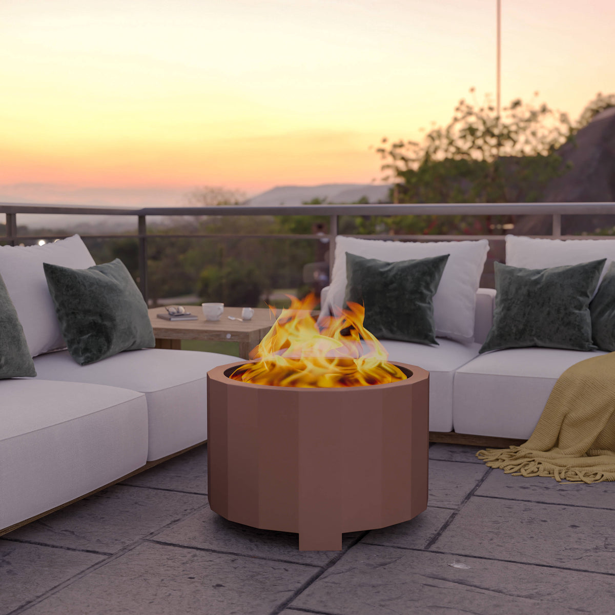 Bronze |#| Commercial Grade 27" Outdoor Smokeless Wood Burning Fire Pit - Bronze