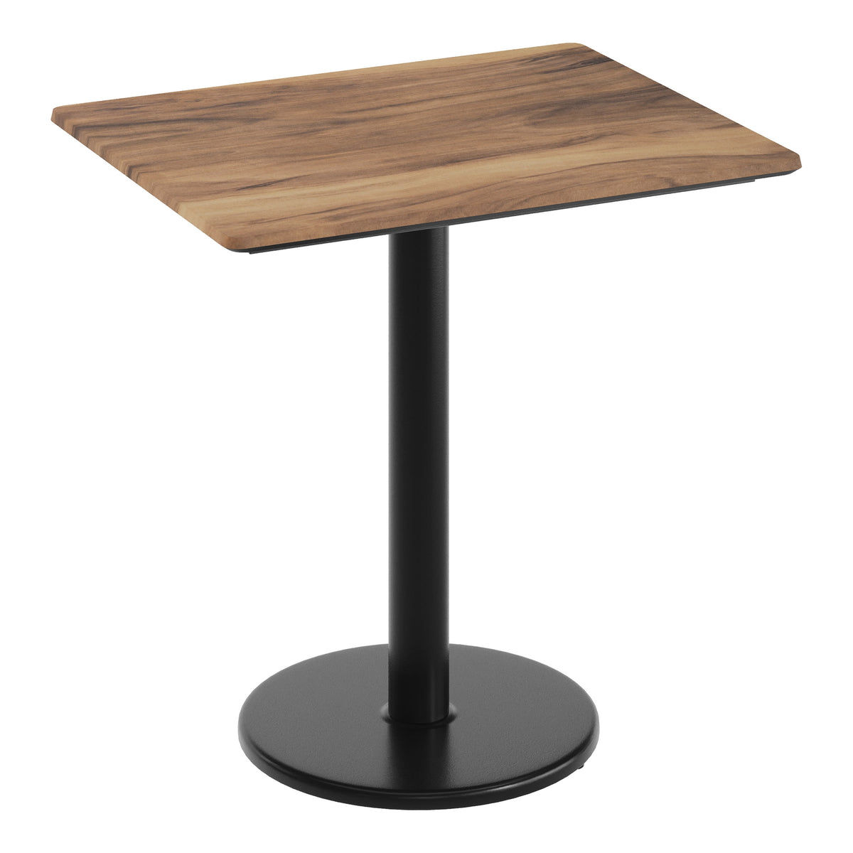 Natural/Black Base |#| Commercial 30x24 Natural HPL Tabletop with Black Table Height RD Base