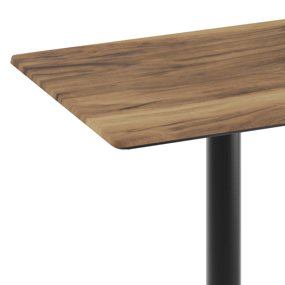 Natural/Black Base |#| Commercial 30x24 Natural HPL Tabletop with Black Table Height RD Base