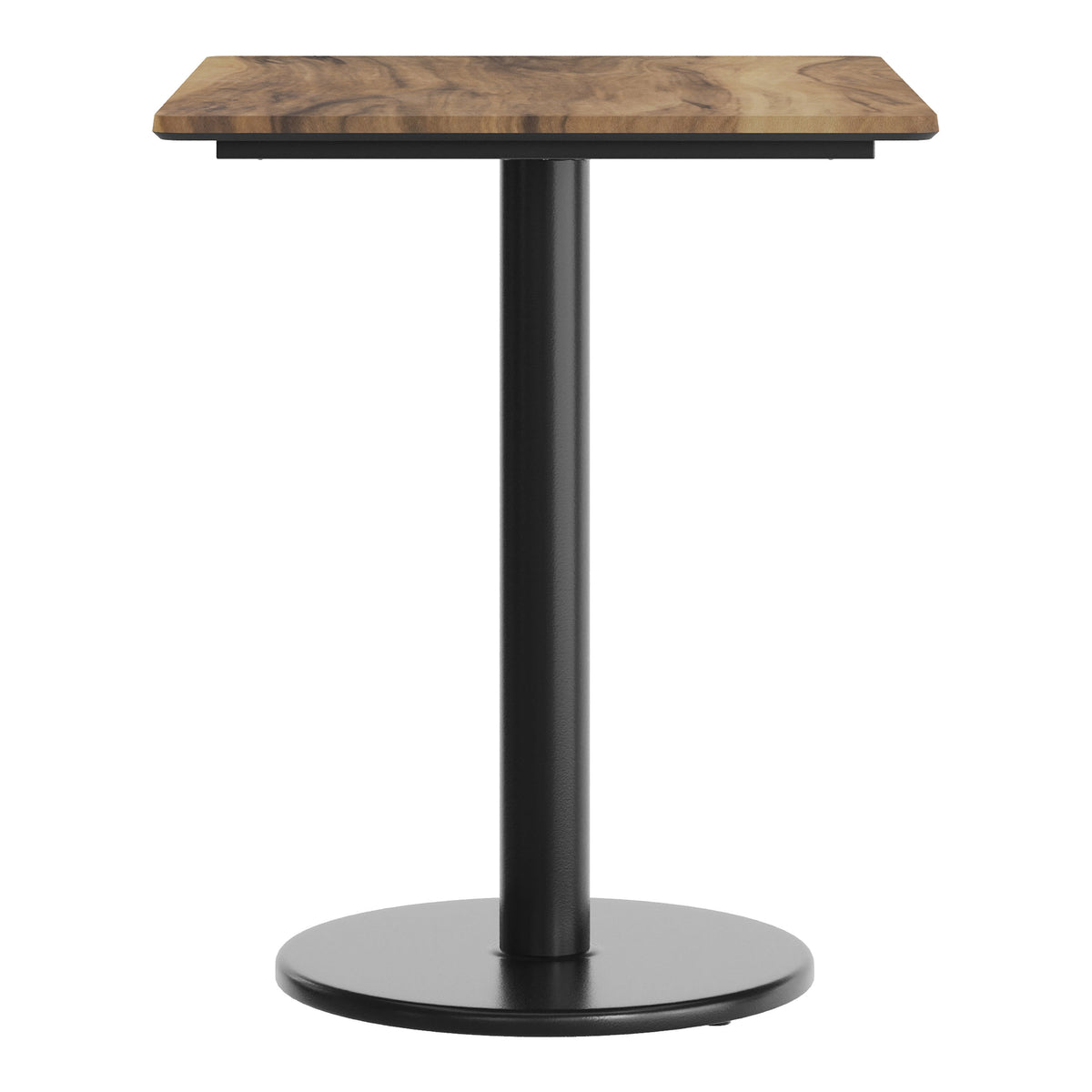 Natural/Black Base |#| Commercial 30x24 Natural HPL Tabletop with Black Table Height RD Base