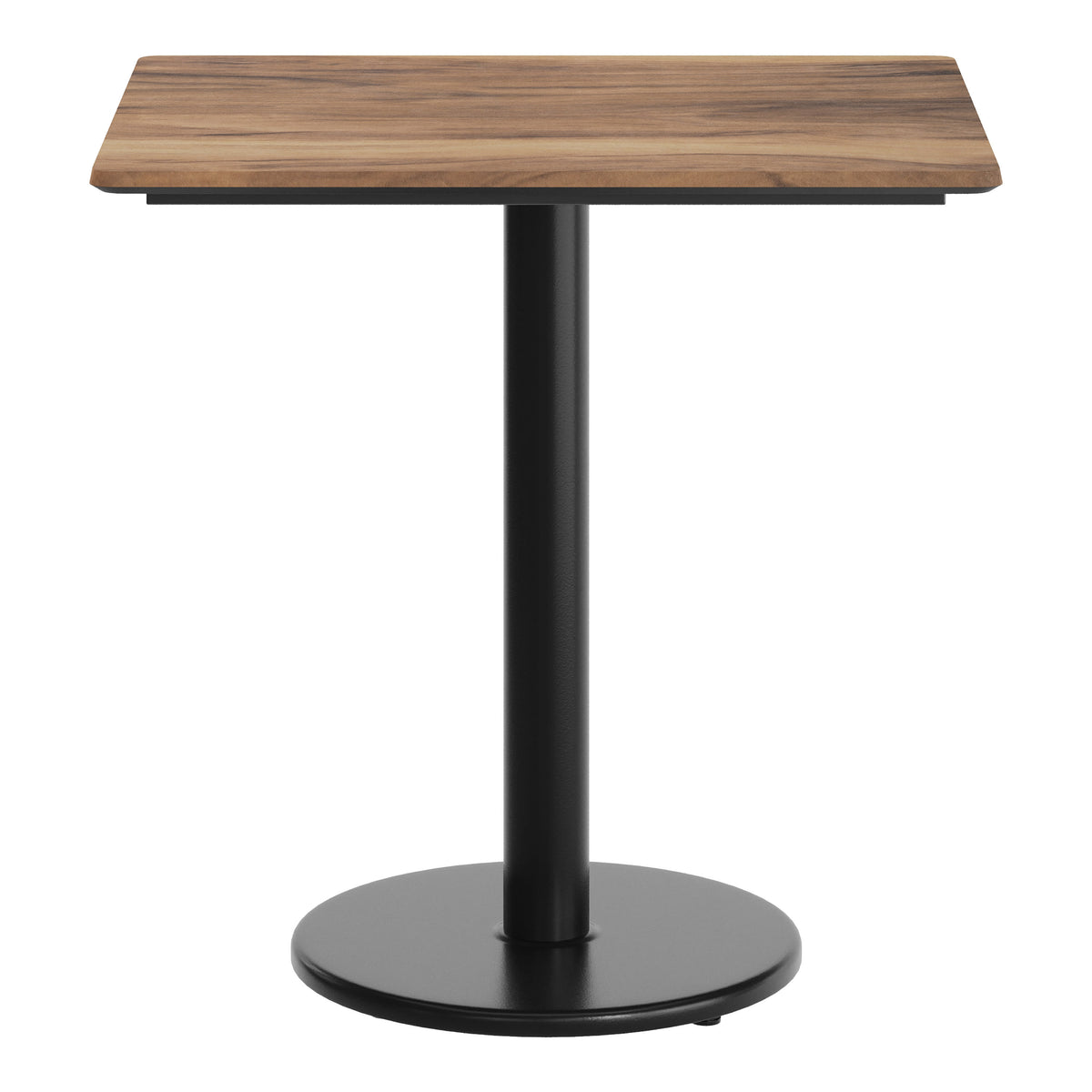 Natural/Black Base |#| Commercial 30x24 Natural HPL Tabletop with Black Table Height RD Base
