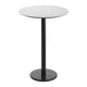White Faux Marble/Black Base