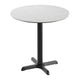 White Faux Marble/Black Base