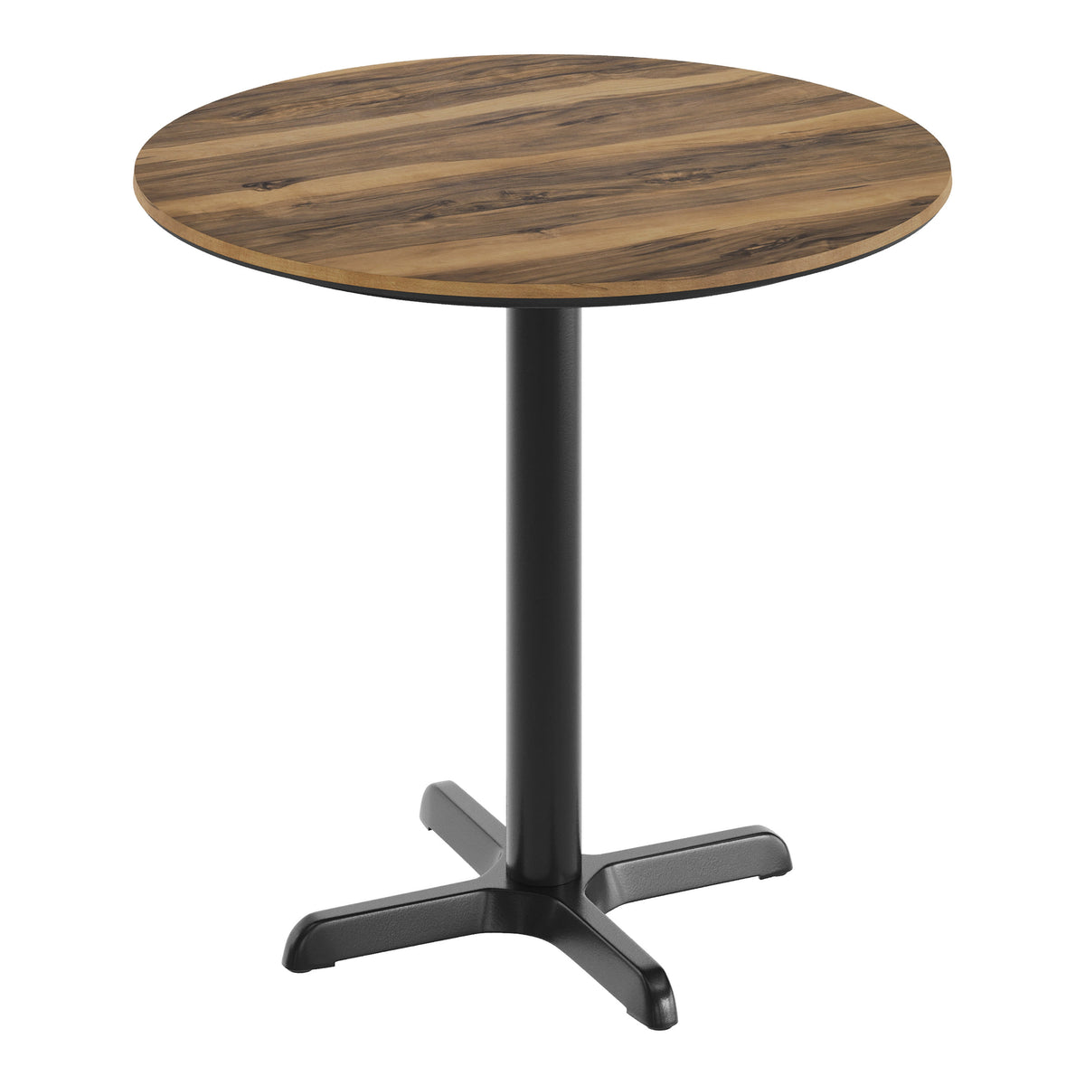 Natural/Black Base |#| Commercial 31.25" Natural HPL Tabletop with Black Table Height X Base