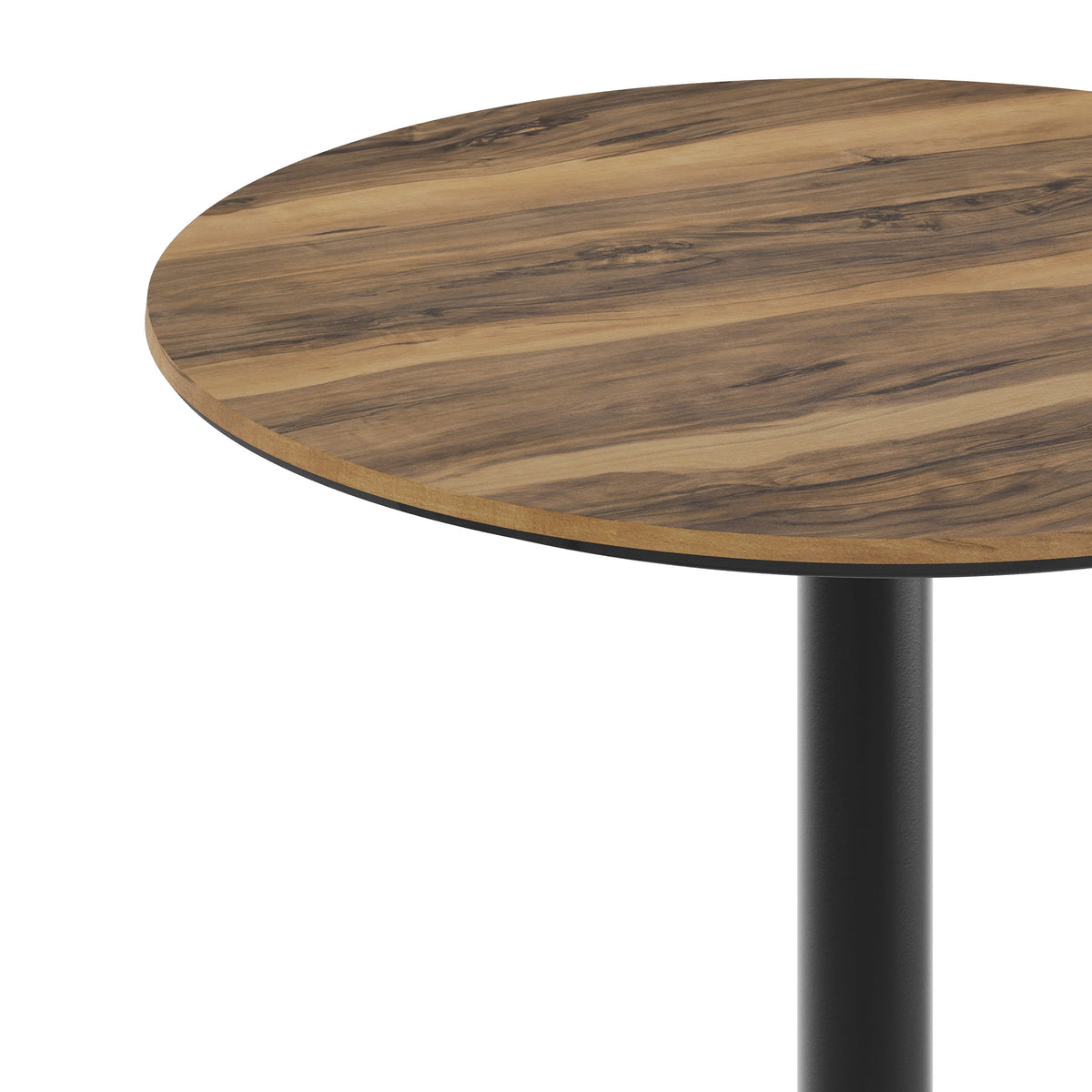 Natural/Black Base |#| Commercial 31.25" Natural HPL Tabletop with Black Table Height X Base