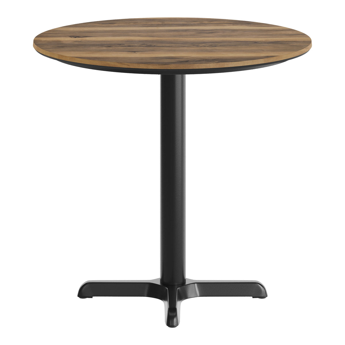 Natural/Black Base |#| Commercial 31.25" Natural HPL Tabletop with Black Table Height X Base