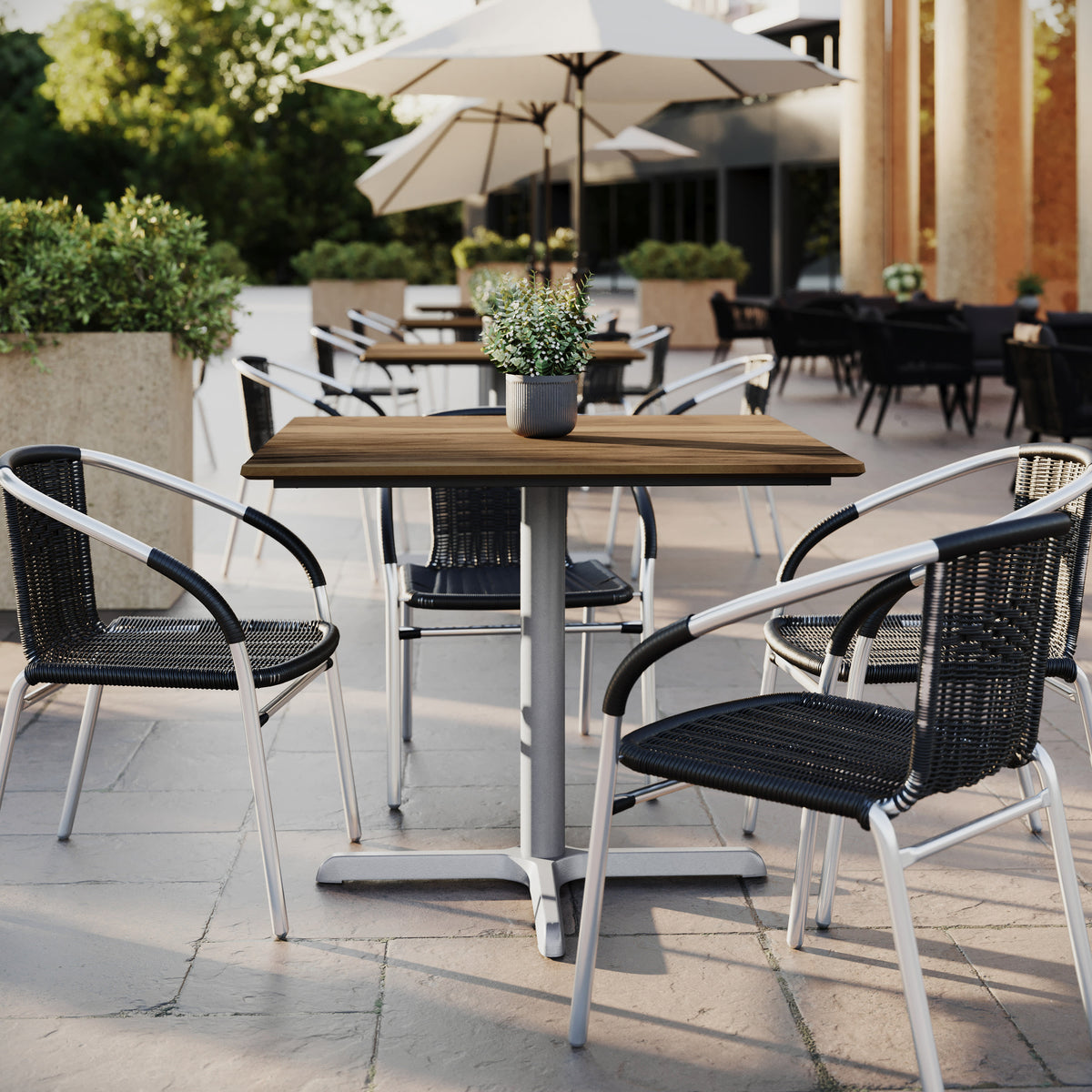 Natural |#| Commercial 36" SQ HPL Wrapped Scratch and Stain Resistant Tabletop-Natural