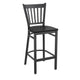 Black Wood Seat/Black Metal Frame