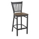 Antique Copper Wood Seat/Black Metal Frame