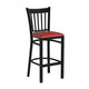 Red Vinyl Seat/Black Metal Frame