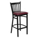 Burgundy Vinyl Seat/Black Metal Frame