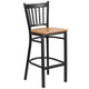 Natural Wood Seat/Black Metal Frame
