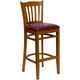 Burgundy Vinyl Seat/Cherry Wood Frame