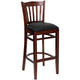 Black Vinyl Seat/Mahogany Wood Frame