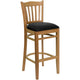 Black Vinyl Seat/Natural Wood Frame