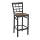 Antique Copper Wood Seat/Black Metal Frame