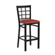 Red Vinyl Seat/Black Metal Frame
