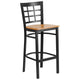 Natural Wood Seat/Black Metal Frame