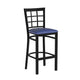 Blue Vinyl Seat/Black Metal Frame