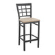 Antique White Wood Seat/Black Metal Frame