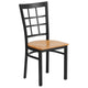 Natural Wood Seat/Black Metal Frame
