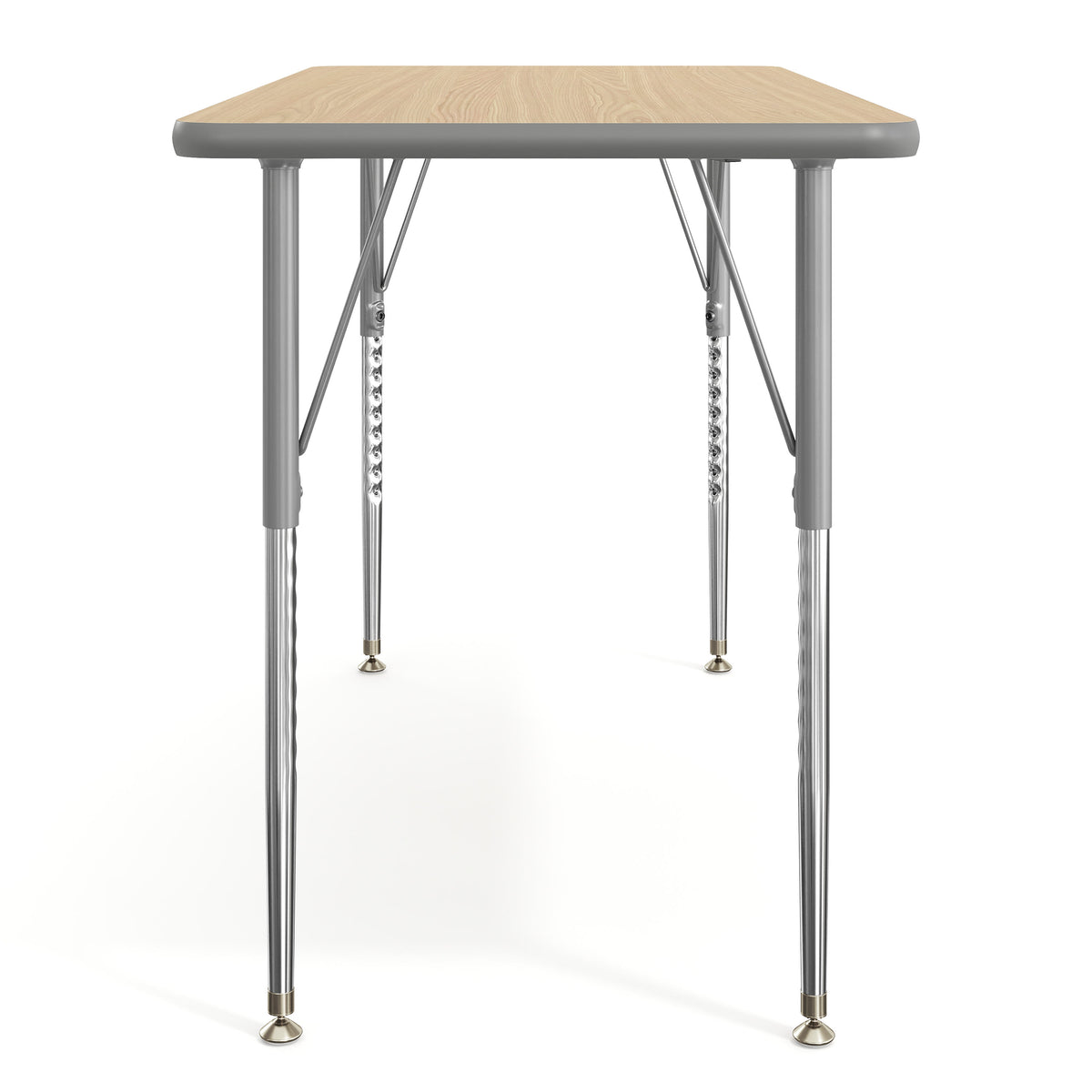 Light Natural Top/Silver Frame |#| Commercial Adjustable Height Rectangular Activity Table - Standard Legs-LT NAT