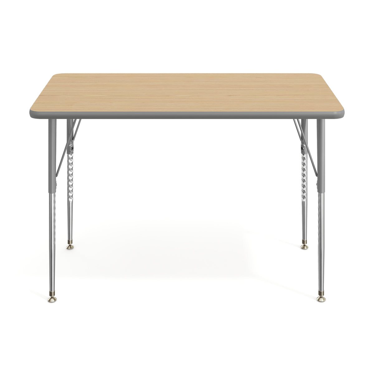 Light Natural Top/Silver Frame |#| Commercial Adjustable Height Rectangular Activity Table - Standard Legs-LT NAT