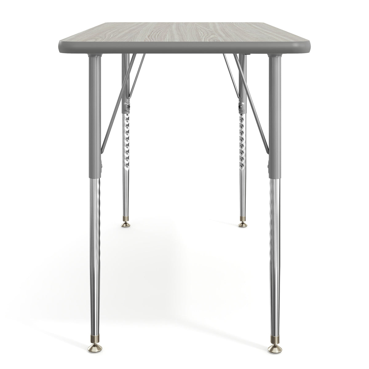 Light Gray Top/Silver Frame |#| Commercial Adjustable Height Rectangular Activity Table-Short Legs-LTGY