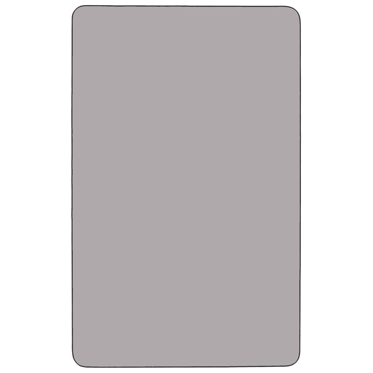 Gray Top/Black Frame |#| 24"W x 48"L Rectangular Grey Thermal Laminate Activity Table w/ Adjustable Legs