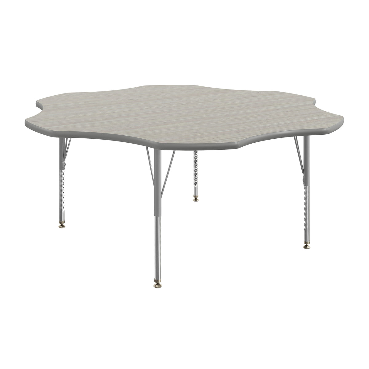 Light Gray Top/Silver Frame |#| Commercial Adjustable Height Flower Activity Table with Short Legs in Light Gray